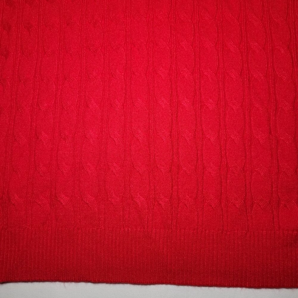 Croft & Barrow Cable Knit Sweater Red Womens Medium Preppy Cottagecore - Picture 4 of 9